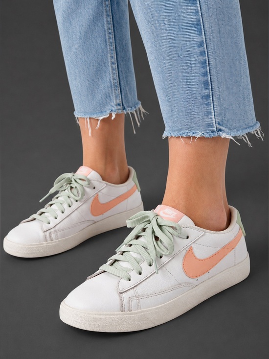 Nike Shoes - Nike Women's Low-Top Sneakers in White with Peach and Mint Accents